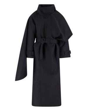Entire studios Asymmetrical Cape Overlay Jacket - Black