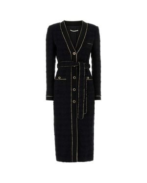Alessandra Rich Boucle Coat - Black