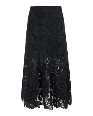 Self-Portrait Midi Skirt Lace Polyamide - Black