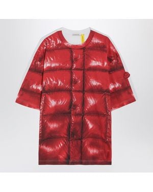 Moncler x A$AP ROCKY Cotton T Shirt With Digital Print - Red