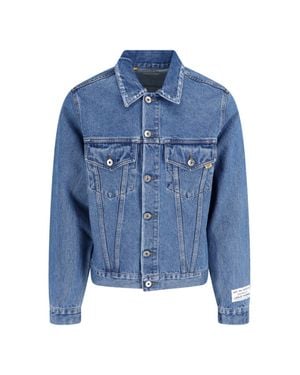 GALLERY DEPT. Worn-Wash Logo Denim Jacket - Blue