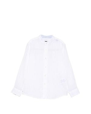 North Sails Front Button Fastening Long Sleeves Band Collar Shirt For Boys - White