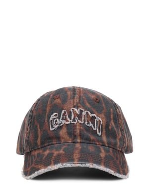 Ganni Cap With Logo - Gray