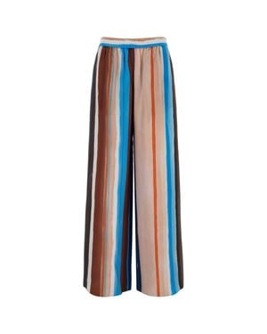 Fendi Printed Silk Pants - Blue