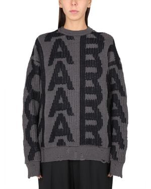 Marc Jacobs The Monogram Distressed Sweater - Gray
