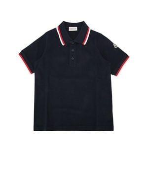 Moncler Jr Ss Polo - Blue