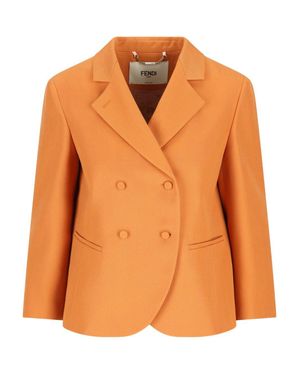 Fendi Jackets Virgin Wool - Orange