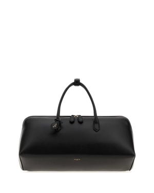Alaïa Mini Delta Leather Handbag With Golden Hardware - Black