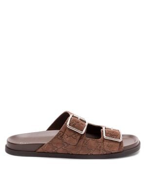 Gucci Slide Sandal With Interlocking G - Brown