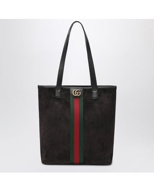 Gucci Medium Ophidia Shopping Bag In Suede - Black