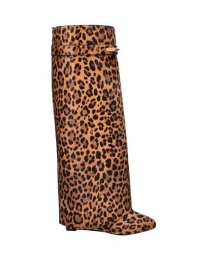 Givenchy Leopard-Print Knee-High Boots - Brown