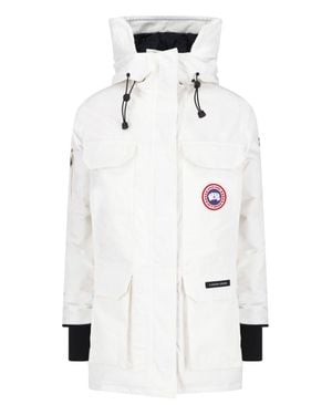 Canada Goose Hooded Longline Parka Jacket - White