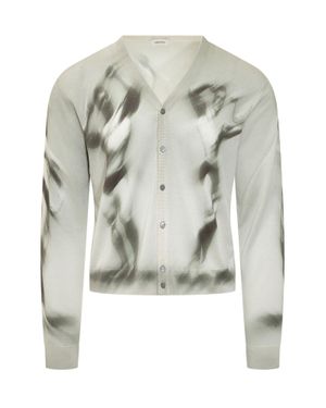 Versace Elegant Cardigan With Decorative Buttons - Gray