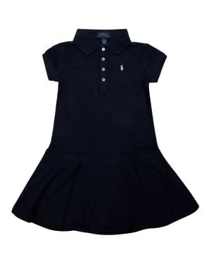 Polo Ralph Lauren Classic Polo Dress With Pleated Skirt - Blue