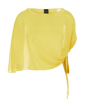 Le Plain Tech Fabric Stole With Side Knot & Boat Neckline - Yellow