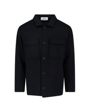 Lardini Button Front Shirt Jacket With Chest Pockets - Blue