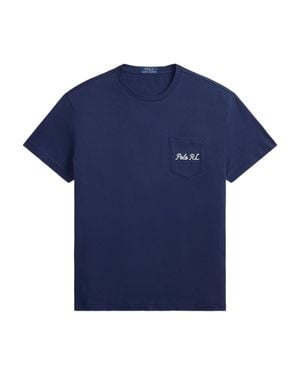 Polo Ralph Lauren Short Sleeve Neck Tee With Chest Pocket - Blue