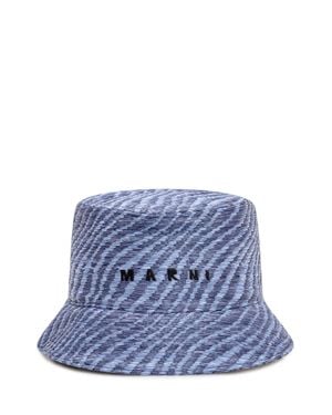 Marni Lightweight Bucket Hat For Summer - Blue