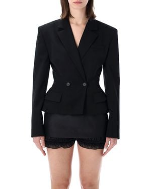 Magda Butrym Tailored Wool Peplum Blazer - Black