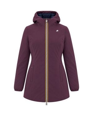 K-Way Reversible Three-Quarter Length Jacket With Hood - Purple