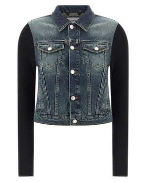 Coperni Hybrid Ribbed Denim Jacket - Blue