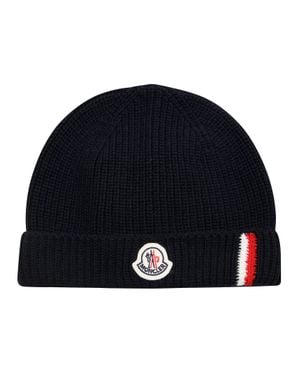 Moncler Mini Flag Pattern Beanie - Blue