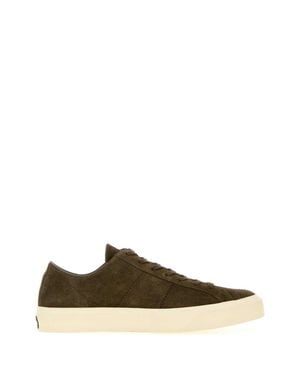 Tom Ford Khaki Suede Cambridge Sneakers - Green