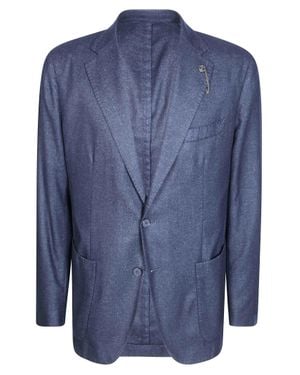 Santaniello Washed Wool Jacket - Blue