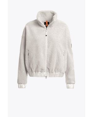 Parajumpers Oversize Two-Way Zip Sweatshirt With Mini Front Pockets - White