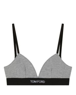 Tom Ford Logo Design Bra Modal Underwear - Black