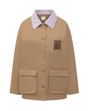 CASABLANCA Mini Jacket With Front Pockets - Natural