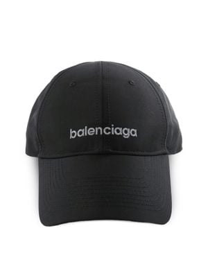 Balenciaga Techwear Logo-Embroidered Baseball Cap - Black