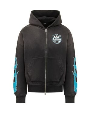 Amiri Stylish Mini Hoodie Sweatshirt With Kangaroo Pockets - Black