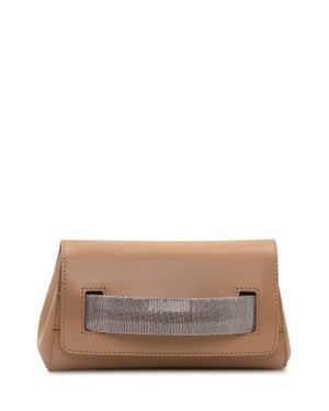 Orciani Mini Chain Handle Clutch Bag - Brown