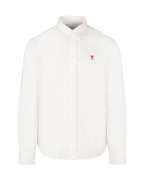 Ami Paris Button-Down Heart Shirt - White