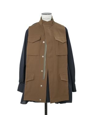 Sacai Crepe Suiting Shirt - Brown