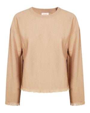Sun 68 Fringe Knit Sweater For - Natural