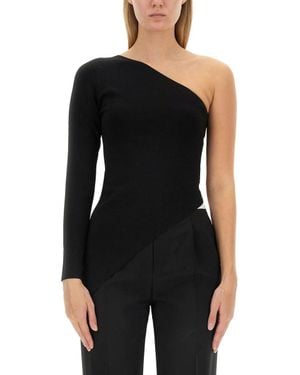 Alexander Wang Asymmetrical Slim Fit Top - Black