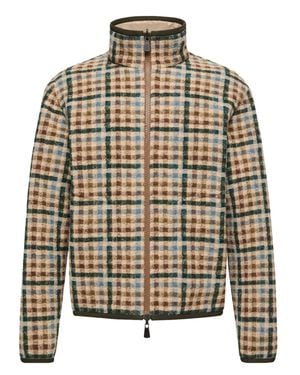 Moncler Loose-Fit Reversible Teddy Polo Jacket With Rainwear Inserts - Gray