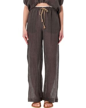120% Lino Crinkle Linen Pants - Multicolor