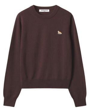 Maison Kitsuné Fox Logo Crewneck Sweater - Brown