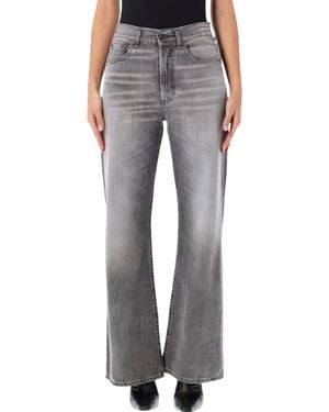 Acne Studios High-Rise Wide-Leg Jeans - Gray