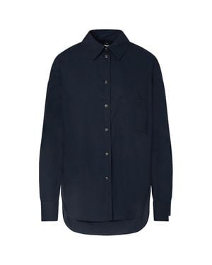Peuterey Long Sleeve Button-Front Tunic Shirt - Blue