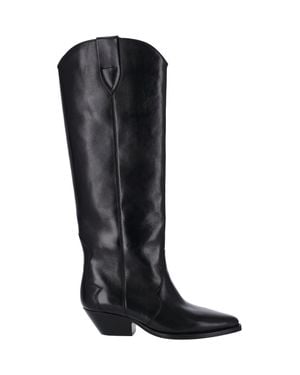 Isabel Marant Isabelle Calf Leather Ankle Boots - Black