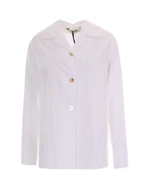 Max Mara Sheer Button-Front Shirt Jacket - White