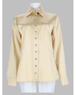 KHAITE Crepe V-Neck Blouse - Natural