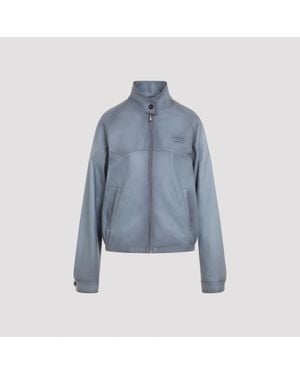 Miu Miu Mare Lamb Leather Jacket - Blue