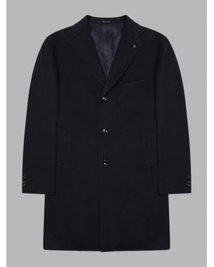 Tagliatore Luxury Wool & Cashmere Trench Coat For - Blue