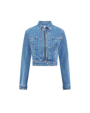 Marine Serre Denim Cotton Jacket - Blue