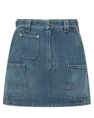 Givenchy Chic Mini Skirt With Unique Pocket Detail - Blue